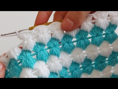 Easy Crochet Baby Blanket Pattern for Beginners Knitting - Battaniye şal yelek lif örgü modeli. 