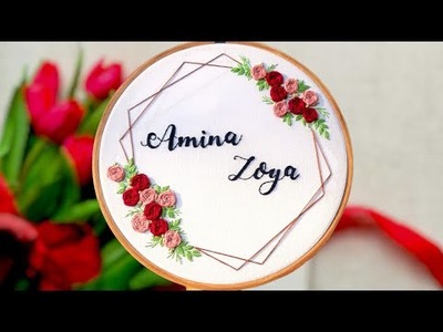 Easy Hand Embroidery: Simple Embroidery Hoop Art with Name Design 2 || Artometry
