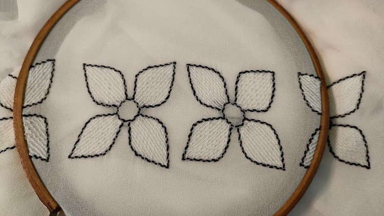 Easy Hand Embroidery Tutorial- 3.Border Line Design For Beginner.Kantha Stitch @Aysha Elysium