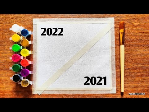 Easy new year painting for beginners step by step | Happy new year painting tutorial | satisfying