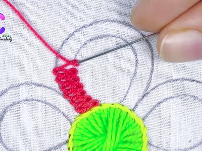 Elegant Flower Hand Embroidery Tutorial, Hand Embroidery, Easy Flower Stitches, Needle Work