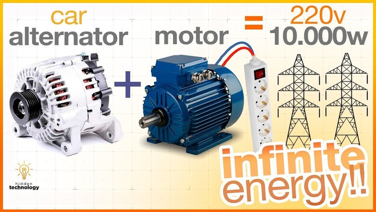 Get Free Energy with AC Motor and Car Alternator ????????????  | Liberty Engine #1