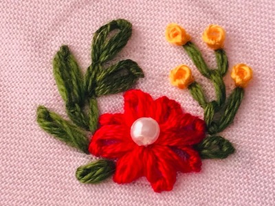 Hand Embroidery: Lazy Daisy Flower Embroidery - Small Flower Embroidery - Embroidery For All Over