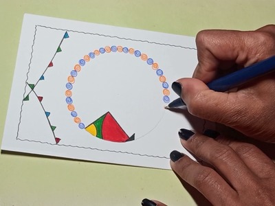 Happy makar sankranti greeting card|easy way to make a card|#drawing #youtubevideo #cardmaking #art