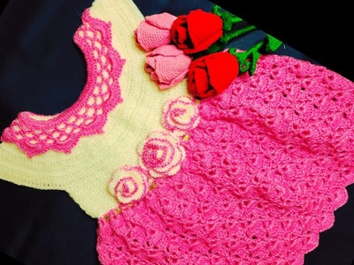 How To Crochet  A Baby Dress. Crochet Frock For 3 - 4 Year Girl