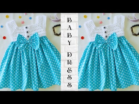 How to crochet a baby dress with fabric skirt Part-01 Beginner friendly tutorial