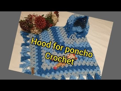 How to crochet a hood for poncho@hg crochet #crochet poncho #crochetforwinter #crochet # تطريز