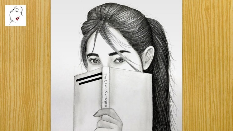 How to draw a Girl Hidden Face | A Girl Drawing with Studying | Easy Drawing | The Crazy Sketcher