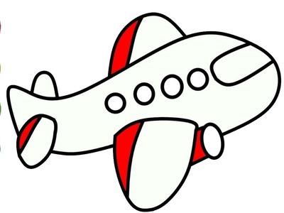 How to draw a passenger plane for children | easy drawing | Learn to draw for children step by step