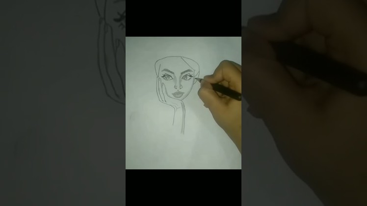 How to draw a pretty girl II step by step pencil sketch II easy drawing II girl drawing easy #shorts