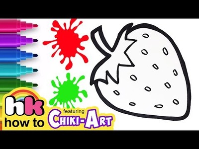 How to Draw a Strawberry | Easy Fruits Drawings | Chiki Art | HooplaKidz How To