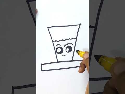 How to Draw Cute Drinking Coffee | Easy Drawing | 1 Minute Art