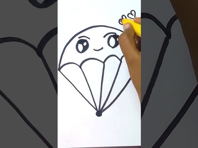 How to Draw Cute Parachute | Easy Drawing | 1 Minute Art