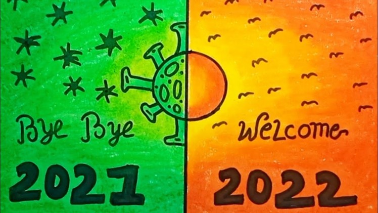 How To Draw Happy New Year 2022 Nice And Easy |Drawing New Year 2022 Easy Step By Step