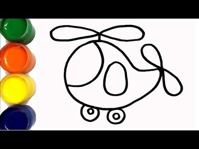How to Draw Helicopter???? | Helicopter Drawing for Kids | Airplane Art for Kids | QOSHAQAN