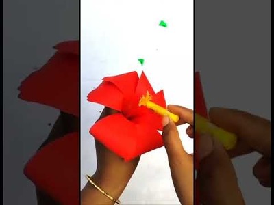 How to make hibiscus flowers origami step by step. DYE Easy 3D Realistic Paper Flowers Making