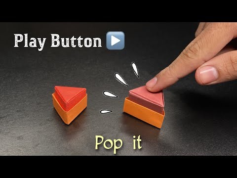 How to make MINI origami PLAY BUTTON TOY no glue - ( origami pop it, origami fidget toy )