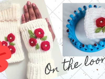 Loom knitting cute ???? fingerless gloves for this winter