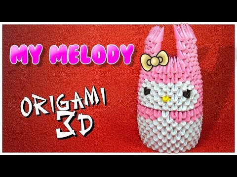 My Melody Origami 3D ???? How to Make My Melody 3d Origami