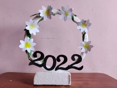 New year thermocol showpiece making at home.thermocol craft idea 2022 #shorts new year special craft