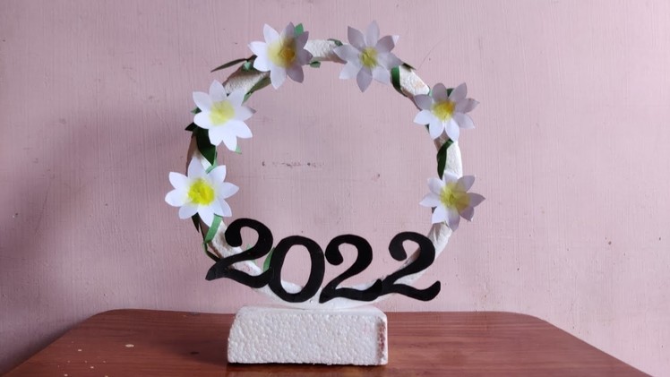 New year thermocol showpiece making at home.thermocol craft idea 2022 #shorts new year special craft