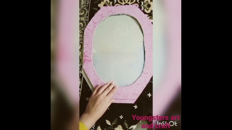 Old mirror craft #diy # lace designed work#antique look# showpiece# handmade decorated products