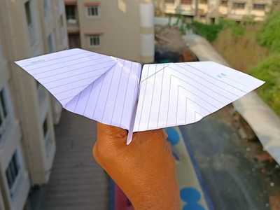 Paper flying bat plane (flapping), notebook paper flying bird, how to make flappy bird plane, simple