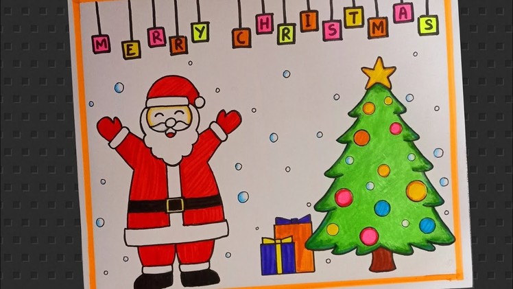 Santa Claus Easy Drawing. Christmas Drawing. How to Draw Santa Claus For Beginners