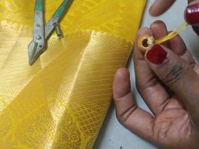 Saree kuchu #587 #sareekuchu #grand #bridal #design #using #normal #Sewing #needle #crochet #new DIY