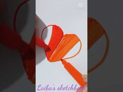 #Shorts #satisfying | Just for fun | Heart drawing| simole tutorial|one line art| Laiba's sketchbook