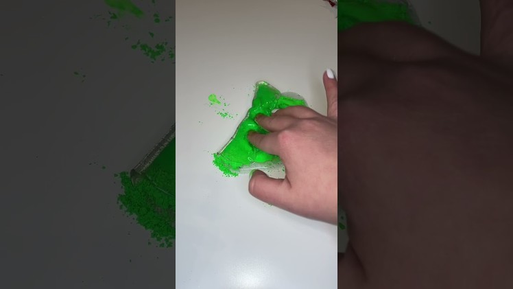 Slime And Fun Slime Coloring With Green Pigment #shorts