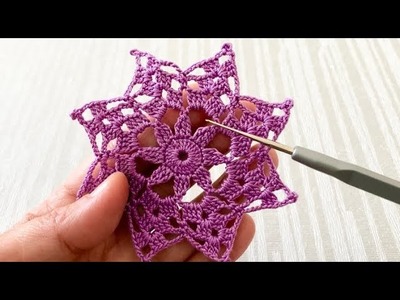 Super Easy and Spectacular Crochet Motif Pattern. Tığ İşi Motif