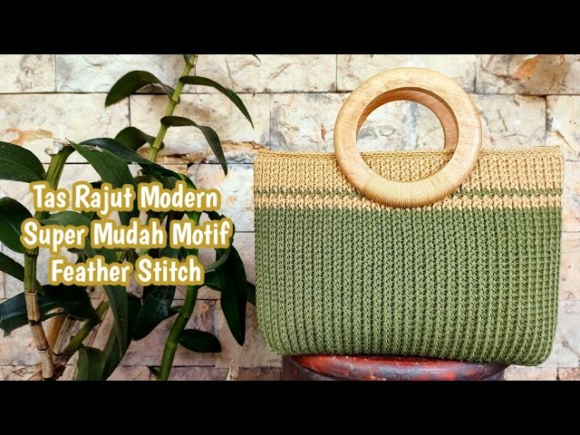 Tas Rajut Kekinian Model Modern Super Mudah | Crochet Sling Bag Easy Tutorial (Substitel)