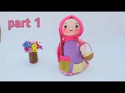 Tutorial amigurumi hijab.diy.how to crochet. boneka rajut. part 1
