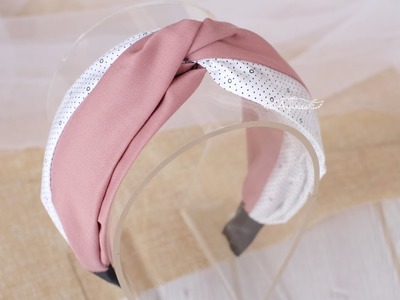 TWO COLOR Twisted Turban Headband Tutorial – Twisted Fabric Headband Pattern on Hard Headband DIY