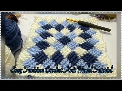 Very Beautiful Tunusian Crochet Knit Model Tutorial.Çok Güzel Tunus Tığ İşi Örgü Modeli Yapı