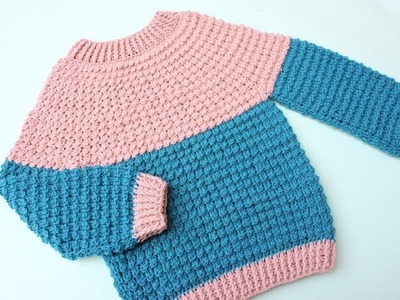 Woollen Handwork Sweater Fast Easy Making Round neck Crochet Sweaters. Crocheted Pullover Sweater