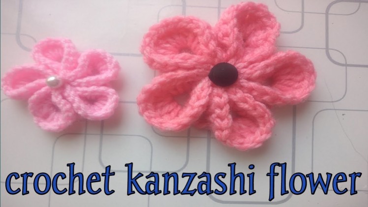 Beautiful ❤️ crochet kanzashi flower.