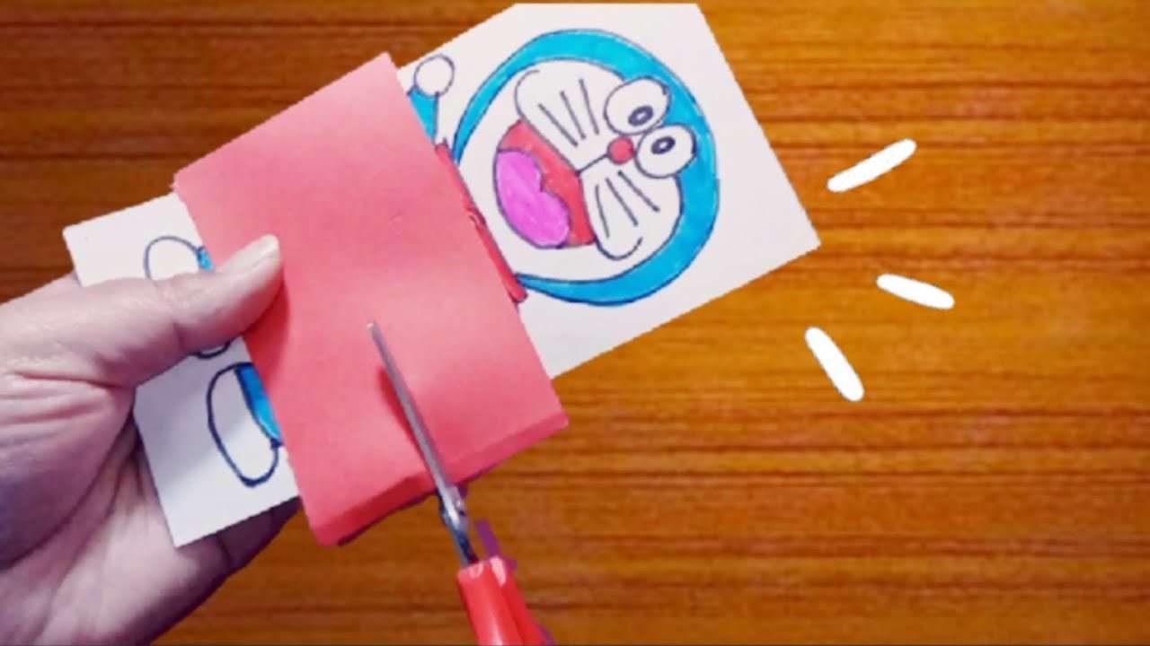 COOL ! PAPER MAGIC TRICK with Doremon, Paper craft secret TRICK REVEALED