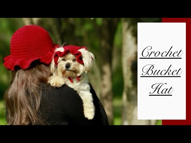 Crochet a bucket hat | Multiple sizes | Person and Dog matching hats | Full free tutorial