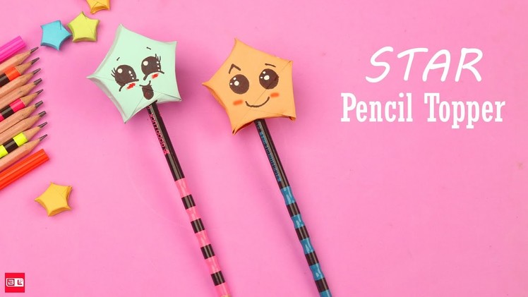 DIY Christmas Star Pencil Topper | DIY Pen Decor | Paper Pencil Toppers