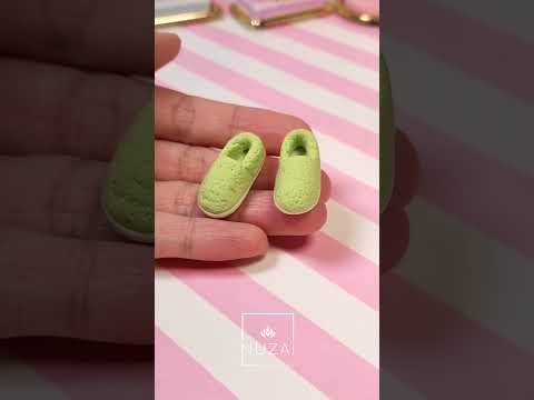 DIY Crafts Cute Green Apple Slippers.DIY Clay Crafts.DIY Miniature Clay Crafts.DIY Hand Crafts
