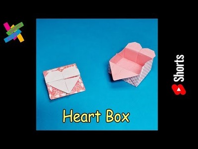 DIY Origami HEART BOX | How to make paper heart box easy | Fold tutorial #Shorts
