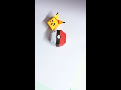 Diy Poke ball | Origami Pokemon Pikachu | Easy Paper toy for kids #origamicraft #papercrafts #shorts