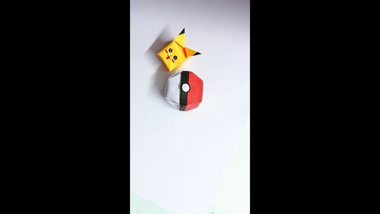 Diy Poke ball | Origami Pokemon Pikachu | Easy Paper toy for kids #origamicraft #papercrafts #shorts