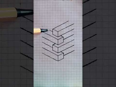 Draw 3D Shapes   Exercises for Beginners #shorts #3d #drawing # 393