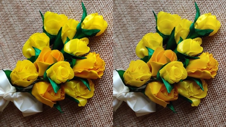 ???? flower buds | satin ribbon flowers | flower making | satin ribbon crafts | DIY | tutorials | rose