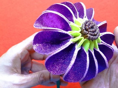 Gillter Foam Dhalia Flower | Easy Foam Flowers Making