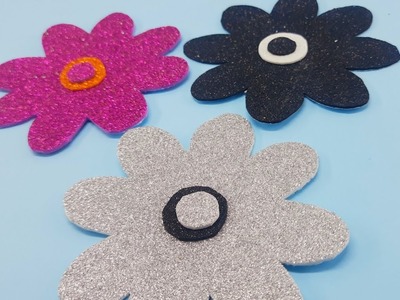 GLITTER PAPER FLOWERS | GLITTER FOAM SHEET PAPER CRAFTS FLOWER | Glitter paper craft easy flower.