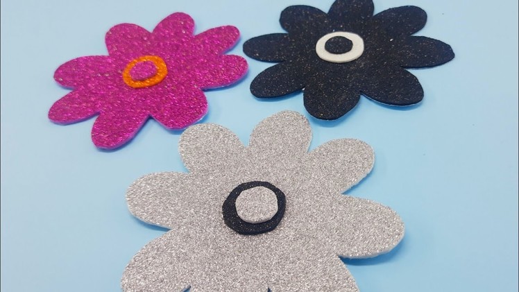 GLITTER PAPER FLOWERS | GLITTER FOAM SHEET PAPER CRAFTS FLOWER | Glitter paper craft easy flower.
